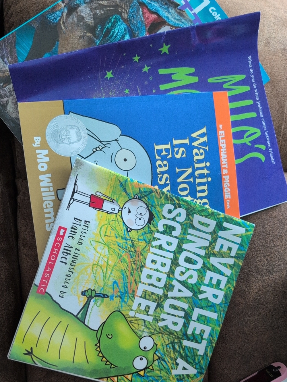 4 New Books: Scholastic Never Let a Dinosaur Scribble! Picture Book - Green